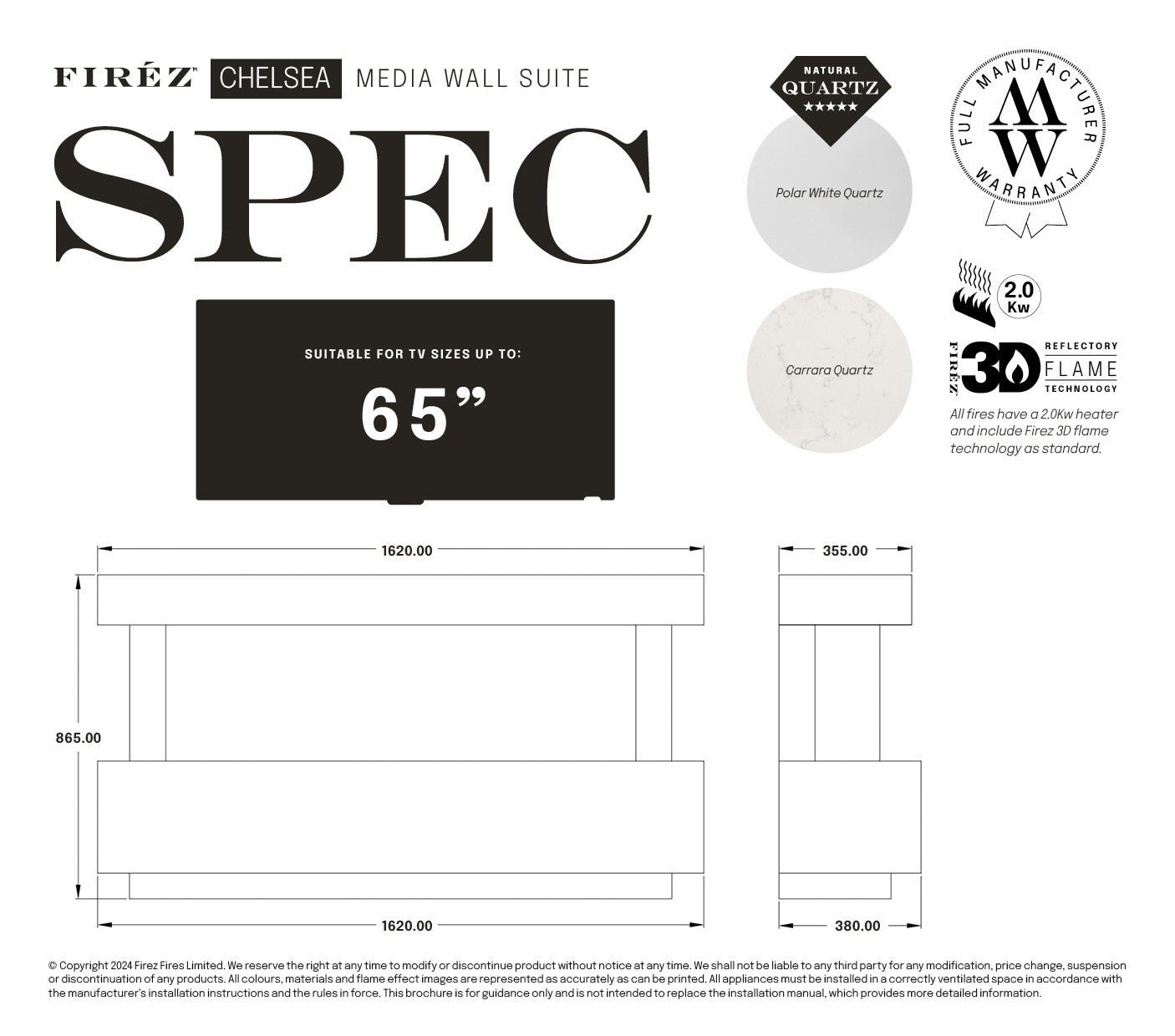 Chelsea Suite spec details