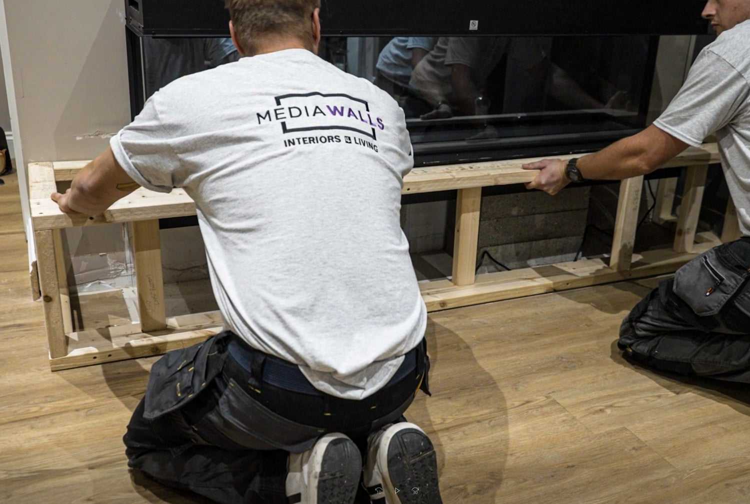 Stage 6 of installing your Media Wall visual fireplace